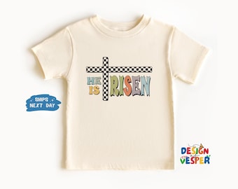 He Is Risen Toddler Shirt, Easter Kids Shirt, He is Risen Matthew 28:6, Christian Toddler Tee, Natural Kids Tee, Cute Easter Kids Gift