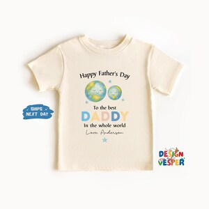 Personalized Fathers day Toddler Shirt, Custom Father&#39;s Day Kids Shirt, Best Daddy In The World Kids Tee, Funny Fathers Day Kids Gift