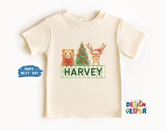 Personalized Name Christmas Toddler Shirt, Custom Name Christmas Kids Shirt, Christmas Toddler Tee, Cute Christmas Kids Gift