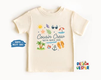 Personalized Cousin Beach Vacation Toddler Shirt, Custom Beach Name Kids Shirt, Cousin Crew Toddler Tee, Summer Kids Tee, Matching Shirt