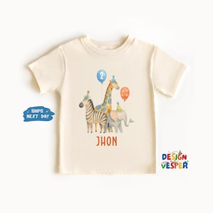 Personalized Party Animal Birthday Toddler, Custom Safari Birthday Kids Shirt, Animal Lover Kids Tee, Cute Natural Toddler Tee, Best Gift