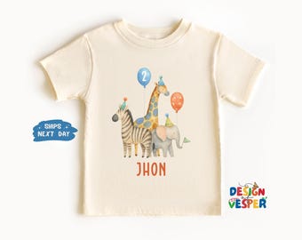 Personalized Party Animal Birthday Toddler, Custom Safari Birthday Kids Shirt, Animal Lover Kids Tee, Cute Natural Toddler Tee, Best Gift
