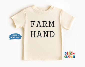 Farm Hand Toddler Shirt, Farm Kids Shirt, Minimalist Natural Toddler Tee, Country Kids Tee, Funny Farm Kids Gift, Little Helper Kids Shirt