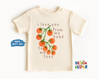 I Love You From My Head Tomatoes Toddler Shirt, Farmers Market Kids Shirt, Cute Tomatoes Toddler Tee, Fruit Vegetable Vegan Kids Tee