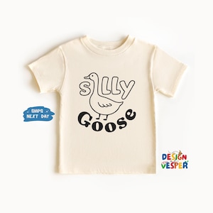 Silly Goose Toddler Shirt, Funny Farm Animal Top Kids Shirt, Boho Natural Toddler Tee, Cute Kid Clothes, Duck Kids Tee, Best Gift