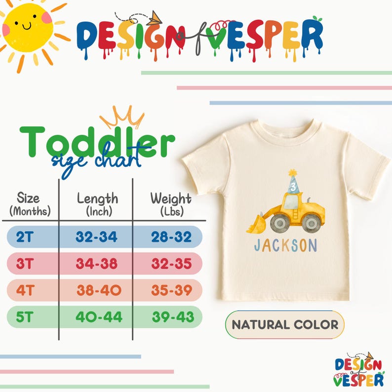 Personalized Construction Birthday Toddler Shirt, Custom Bulldozer Kids Shirt, Construction Lover Kids Tee, Birthday Boy Kids Gift bild 4