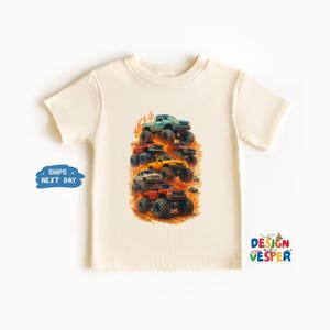Monster Trucks Rally Kids Shirt, Retro Monster Trucks Toddler Shirt, Big Tire Trucks Kids Tee, Funny Crushing Cars Tee, Cute Kids Gift