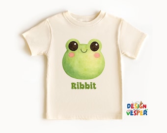 Ribbit Frog Toddler Shirt, Funny Kids Shirt, Quirky Frog Lover Tee, Animal Graphic Kids Tee, Cute Natural Toddler Tee, Frog Kids Gift