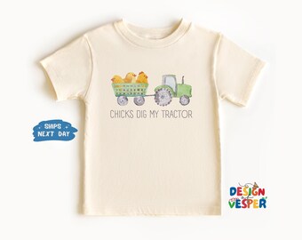 Chicks Dig My Tractor Easter Toddler Shir, Funny Easter Kids Shirt, Natural Toddler Tee, Boys Easter Shirt, Funny Easter Kids Tee, Best Gift