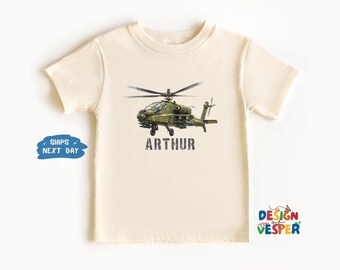 Personalized Military Helicopter Toddler Shirt, Custom Army Kids Shirt, Helicopter Toddler Tee, Aviation Kids Tee, Helicopter Lover Gift