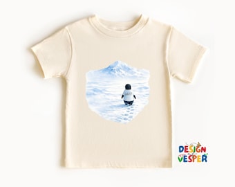Why Penguin Toddler Shirt, Minimal Penguin Art Kids Shirt, Thoughtful Kids Graphic Shirt, Nature Illustration Tee, Penguin Lover Gift