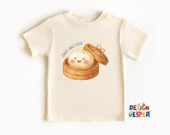 Crazy Bao You Toddler Shirt, Cute Dumpling Food Pun Tee, Kawaii Bao Bun Shirt For Kids