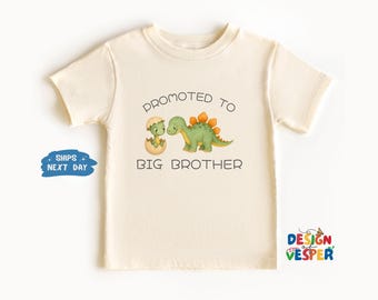 Promoted to Big Brother Toddler Shirt, Dinosaur Kids Shirt, Cute Boys Kids Tee, Big Brother Announcement Shirt, New Big Brother Toddler Tee