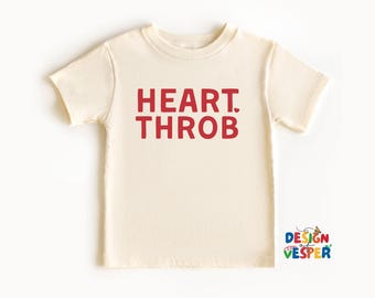 Heart Throb Toddler Shirt, Cute Boys Valentines Day Kids Tee, Modern Unisex Valentine Shirt for Kids, Sweet Little Heart Outfit