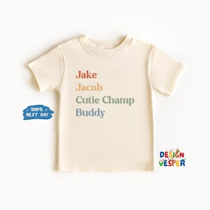 Personalized Nickname Toddler Shirt, Retro Custom Kids Tee, Custom Natural Kids Shirt, Funny Toddler Shirt, Cute Kids Clothes