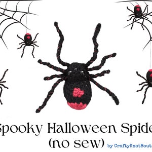 Spooky Halloween Spider Pattern, Halloween Spider Pattern, No Sew Spider Pattern