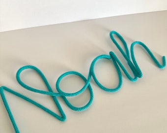 Custom Wire Name Sign LARGE| Knitted Word Decor | Personalized Wall Art| Handmade Lettering| Unique Gift for Mom| Nursery Room Wall Decor
