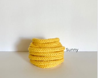 Handmade iCord Yar | Knitted Cord for Wire| Premade iCord| Custom Color Fiber Art Supply| DIY Decor| Cotton Yarn| Tricotin Cord| Braid Cord
