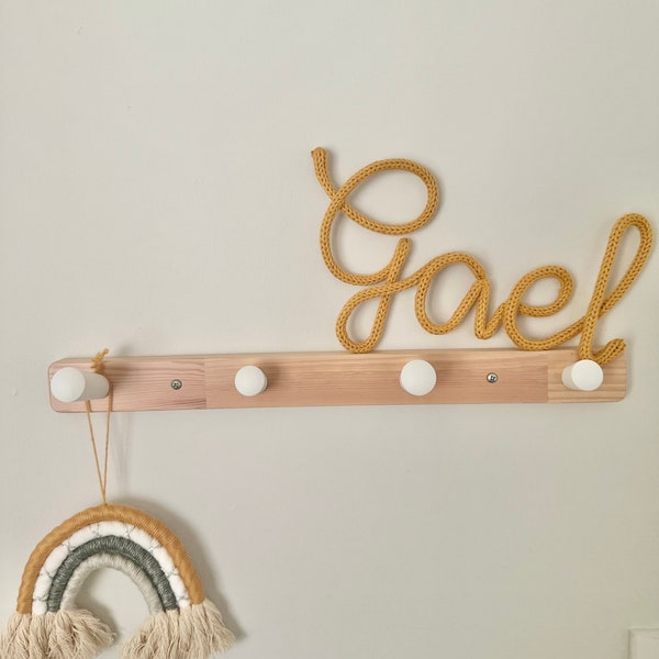 Knitted Wire Wall Art | Baby's Room | Nursery Room | Baby Shower | Children's Room | Home Decor | Custom Sign Name | Wall Decor