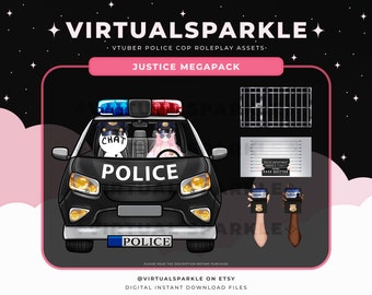 Vtuber Police Roleplay PNG Megapack: Streaming Assets (Digital Graphics)