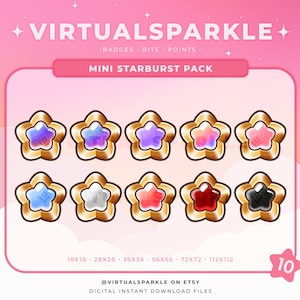 Mini Starburst Twitch Badges: Gold Star Emotes (Digital Download)