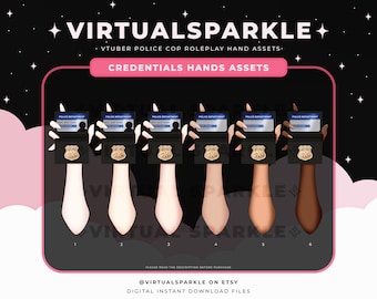Vtuber Police Badge Hand Asset: PNGTuber Streaming Prop (Digital Graphics)