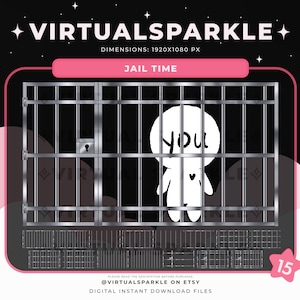 Vtuber Jail Time Asset: Divertidos accesorios de streaming (Gráficos digitales PNG)