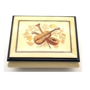 Italian Music Box, Musical Instrument Inlay Design - Alice Sturzinger Music Box