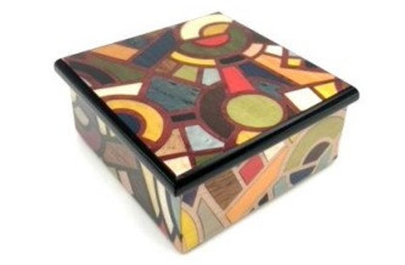 Abstract Multi Color Jewelry Box - Alice Sturzinger Music Box