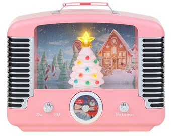 Christmas Novelty Musical Pink Radio With White Christmas Tree - Etsy