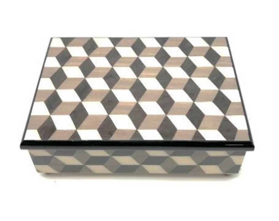 Abstract Cube Modern Musical Jewelry Box - Alice Sturzinger Music Box ...