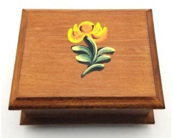 Swiss Hand Painted Wooden Music Box -Tune Edelweiss