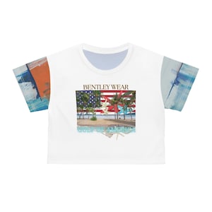 Gulf Of America Crop Tee - Ocean Lover Beach Top, Patriot Pride Shirt, USA Flag Apparel, Summer Vacation Beachwear, Nautical Casual Wear
