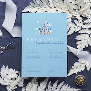 Happily Ever After Bachelorette Itinerary, Fairytale Bachelorette, Theme Park Bach Weekend, Castle, Girls Trip Planner, Editable Printable