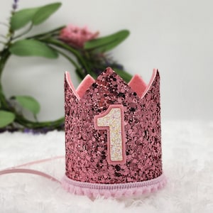 First Birthday Crown/ Rose Birthday Crown/ First Birthday Outfit/ Princess Crown/ Princess Birthday/ Princess Dress/ 1st Birthday