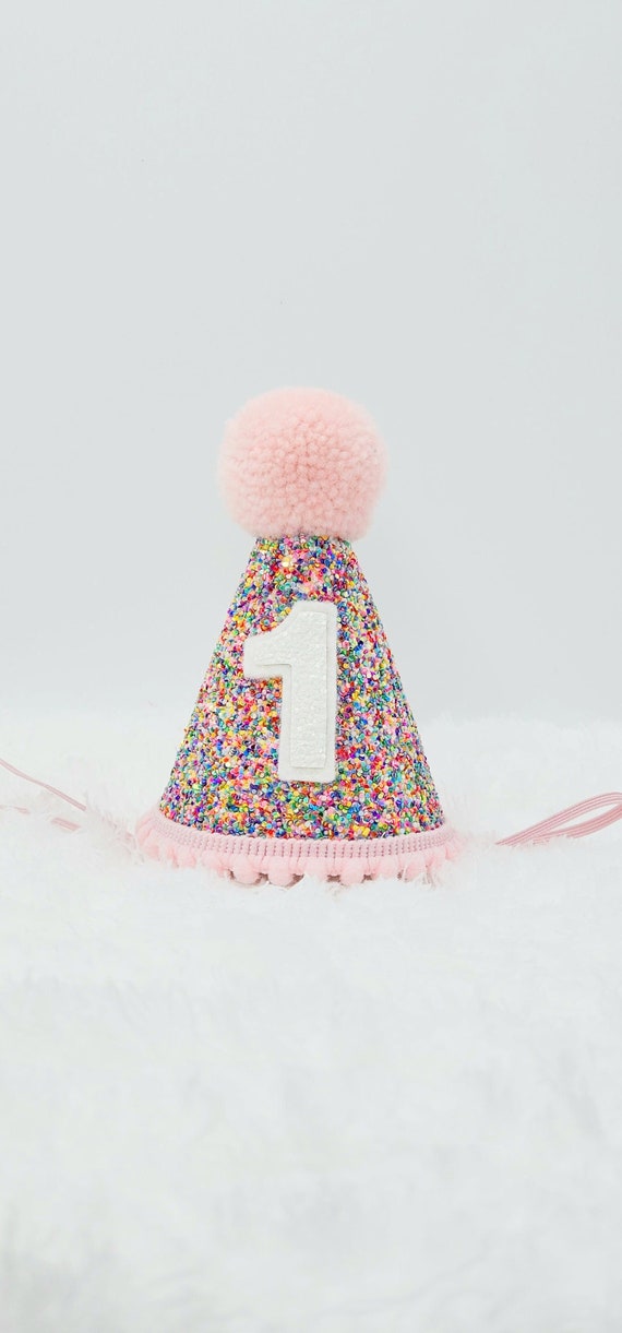 Sprinkles First Birthday Hat/ 1st Birthday Hat/ Pink Birthday Hat/ Girls Birthday Outfit/ Baby Birthday Hat