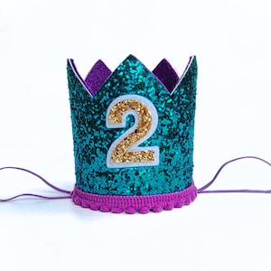 2nd Birthday Crown| 2nd Birthday Hat|Mermaid Party| Princess Crown| Mermaid Crown| Princess Outfit| Under the Sea Party| Mermaid Outfit
