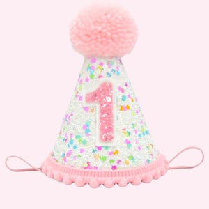 Confetti First Birthday Hat/ 1st Birthday Hat/ Sprinkles Birthday Hat/  Pink Donut Birthday Outfit/ Ice Cream Birthday/ Cupcake Birthday