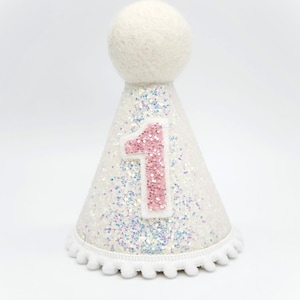 First Birthday Hat/ 1st Birthday Hat/ Little Angel Birthday/ First Birthday Outfit/ Custom Birthday Hat/ White Birthday Hat/Personalized Hat