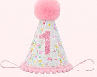 Confetti First Birthday Hat/ 1st Birthday Hat/ Sprinkles Birthday Hat/  Pink Donut Birthday Outfit/ Ice Cream Birthday/ Cupcake Birthday