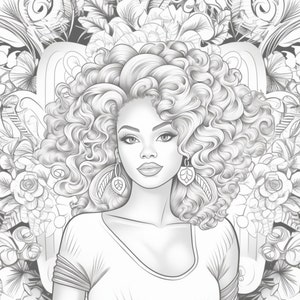 Afro-chic Melanin Coloring Pages - Etsy