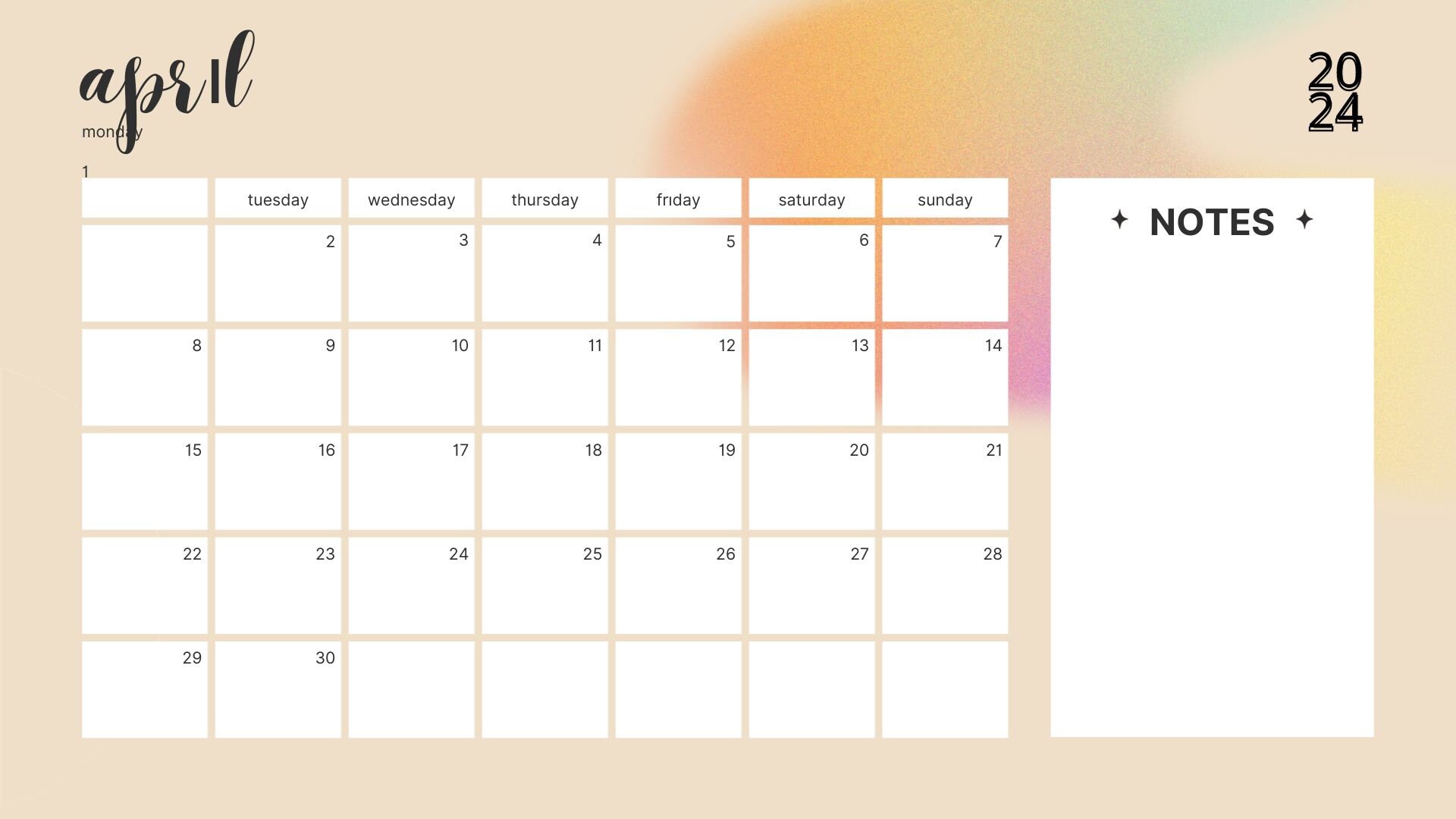 Customizable Calendar 2024 Customizable Monthly Planner 2024 Etsy