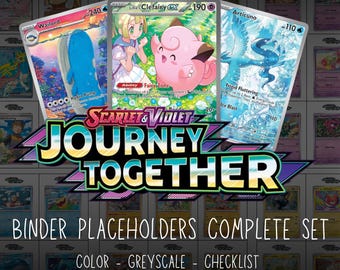 Scarlet & Violet: Journey Together Printable – Complete Set Binder Placeholders + Checklist Digital Download