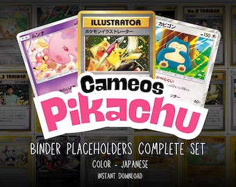 Pikachu Cameos Binder Placeholders | Japanese Collection Tracker (PDF Digital Download)