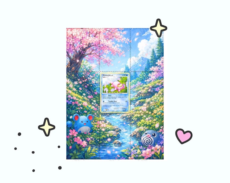 Extended Art Binder Page Pokemon Placeholder Set – Ready to Slide Into Your Binder Free shipping Slowpoke - GE