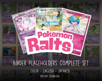 Ralts Pokemon Printable Binder Placeholders Complete Set | English & Japanese | Digital Download