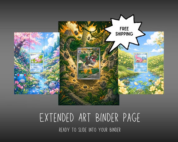 Extended Art Binder Page Pokemon Placeholder Set – Ready to Slide Into Your Binder Free shipping