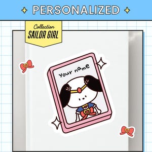 Personalized Sailor Girl Sticker: Waterproof Vinyl Anime Decal
