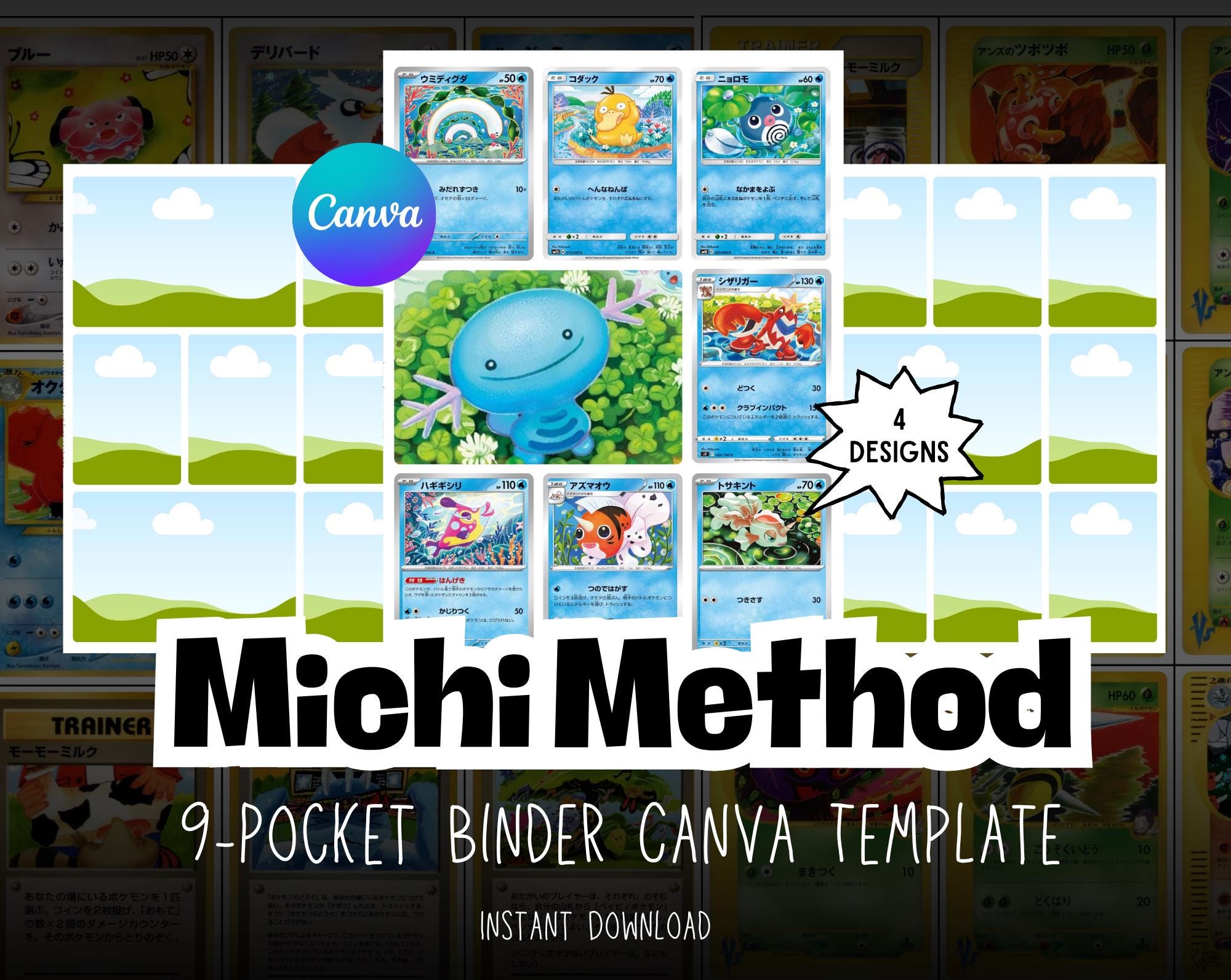 Michi Method 9-pocket Binder Canva Template | Pokémon TCG Binder