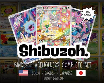 Shibuzoh. Collection Pokemon Printable Binder Placeholders  – Complete Set | English & Japanese | Digital Download